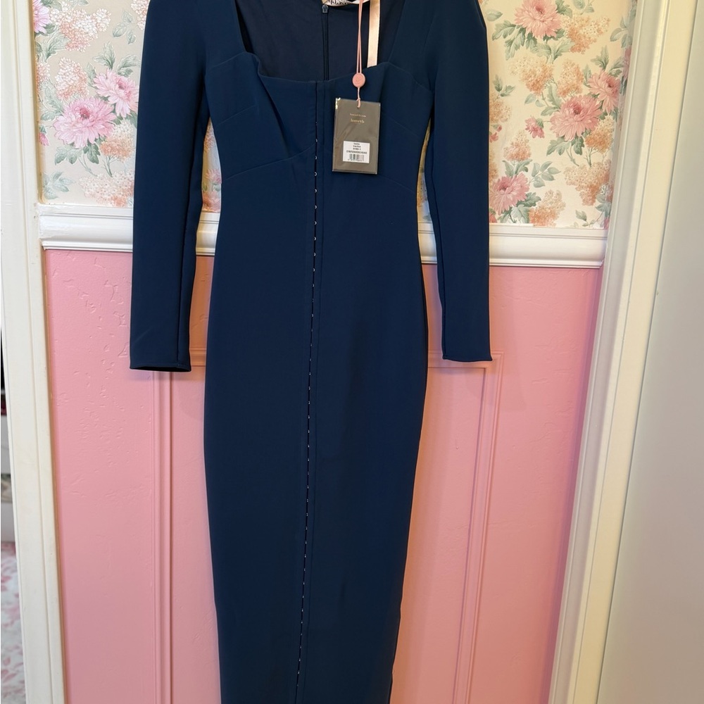 House of CB Navy Long Sleeve Maxi Dress